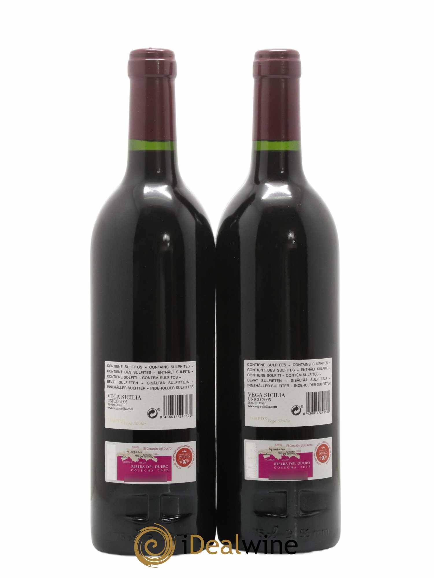 Ribera Del Duero DO Vega Sicilia Unico Famille Alvarez  2005 - Lot de 2 Bouteilles