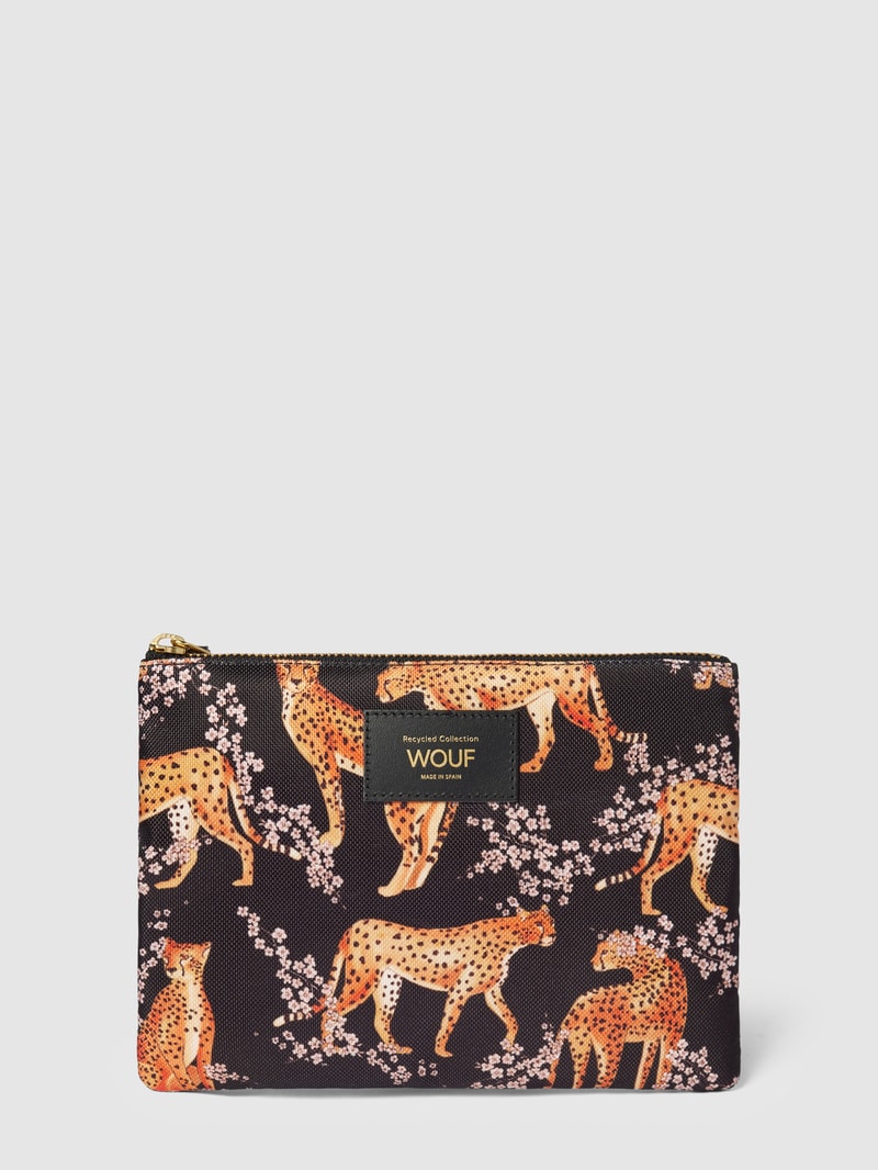 Pouch mit Allover-Muster Modell 'Salome' in schwarz