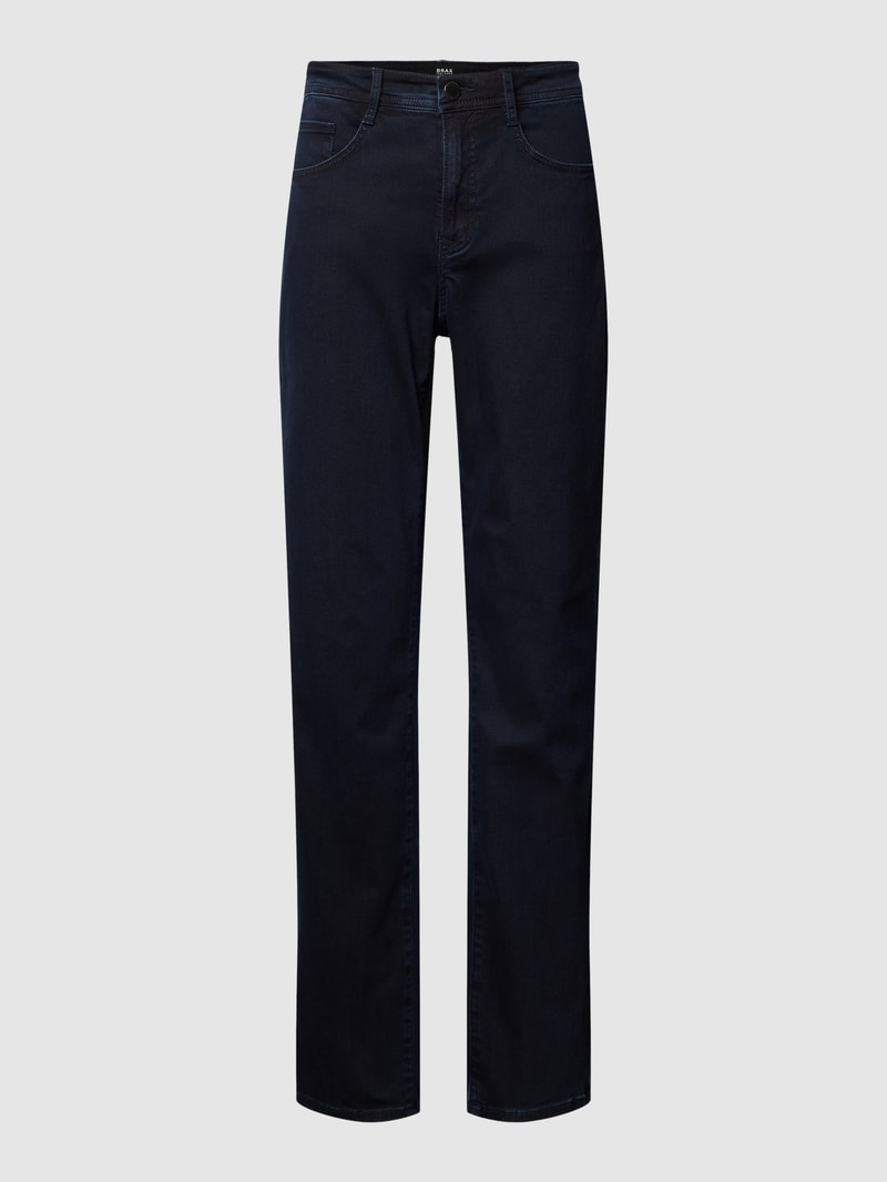 Jeans mit 5-Pocket-Design Modell 'Carola' in marineblau