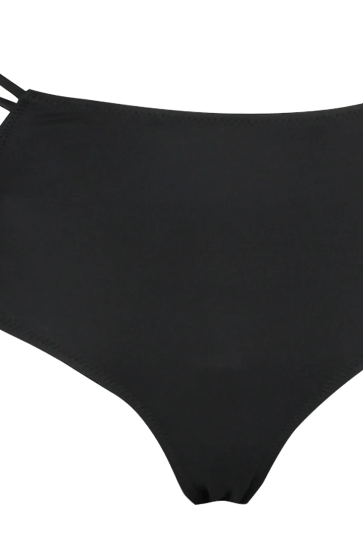 Trendyol Collection  Schwarze Hipster-Bikinihose mit hoher Taille und Paspelierung TBESS21BA0363