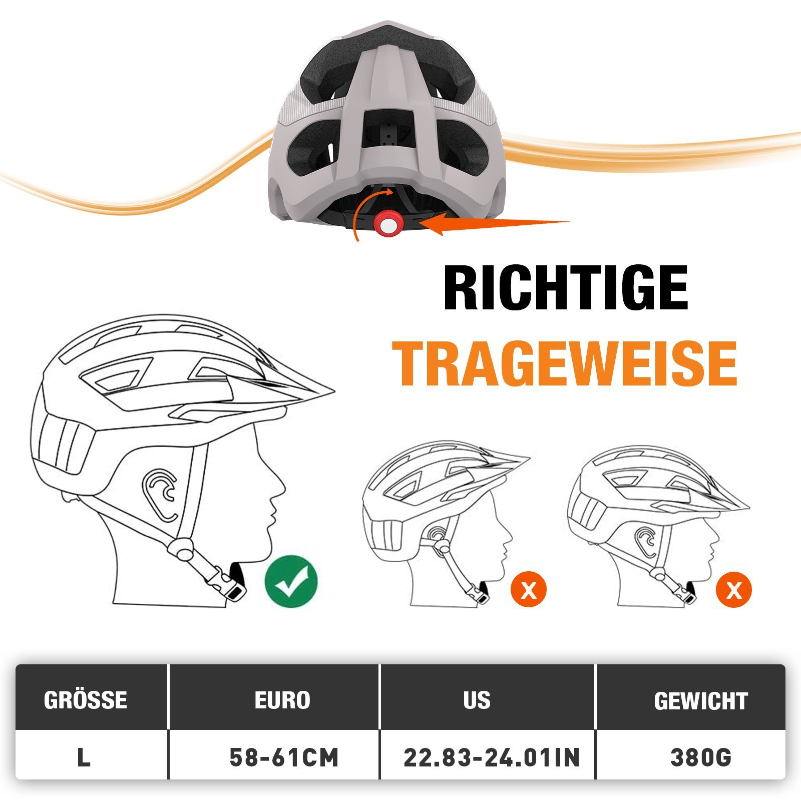 HITWAY Fahrradhelm TK6, Radhelm FahrradHelm für Pendeln SportHelm 58-61CM