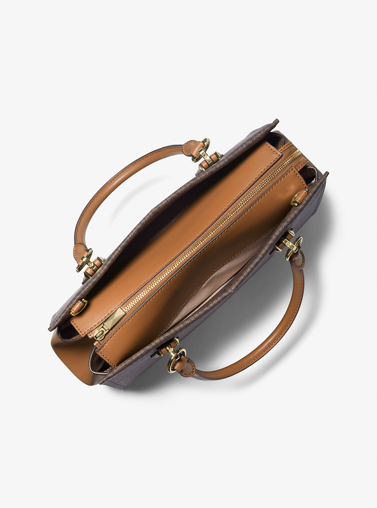 Marilyn Large Logo Satchel - BRN/ACORN