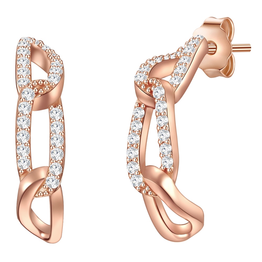 Glanzstücke München Créoles en argent Argent sterling Oxyde de zirconium (CZ) en Or rose Boucles d'oreilles