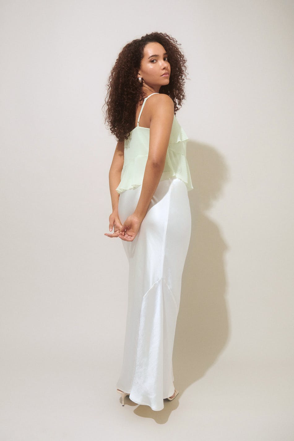 Satin mermaid maxi skirt