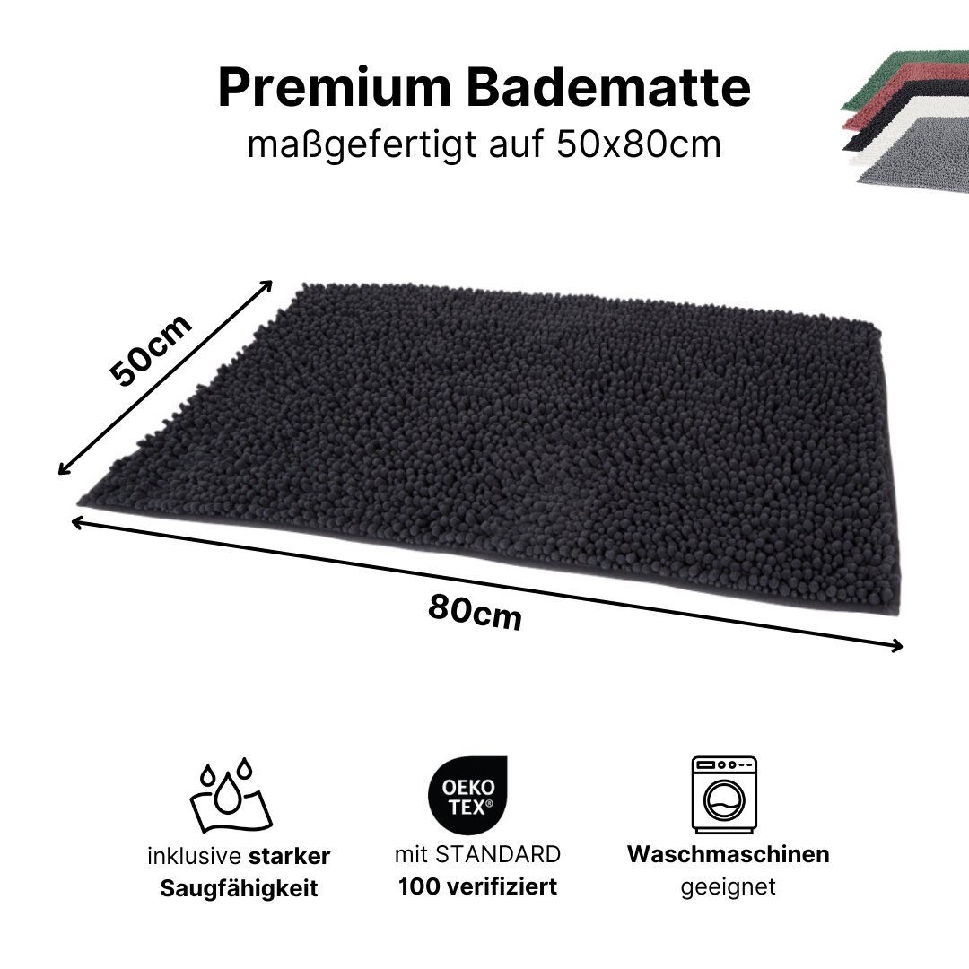 Badematte Badteppich rutschfeste Badematten, weicher und flauschiger Badteppich Novabad, rutschhemmend, beschichtet, Memory Schaum, trockene und schimmelresistente Badedecke, Memory Schaum, schnell trocknend, wasserabsoierend, fußbodenheizungsgeeigne
