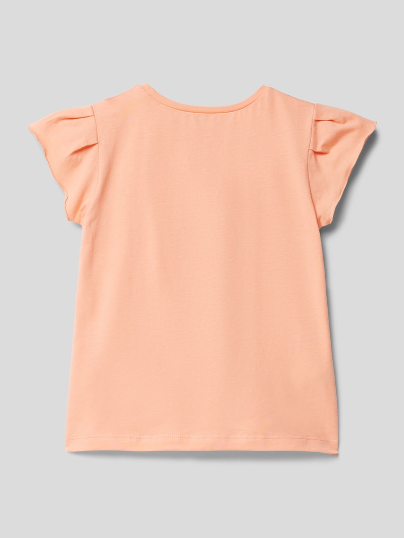 T-Shirt mit Rundhalsausschnitt in apricot
