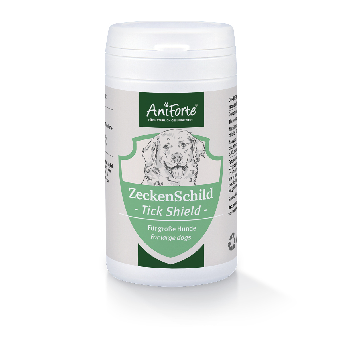 Aniforte Ergänzungsfutter & Aufzucht Aniforte Zecken Schild (35 bis 50kg) für große Hunde 60 Kapseln