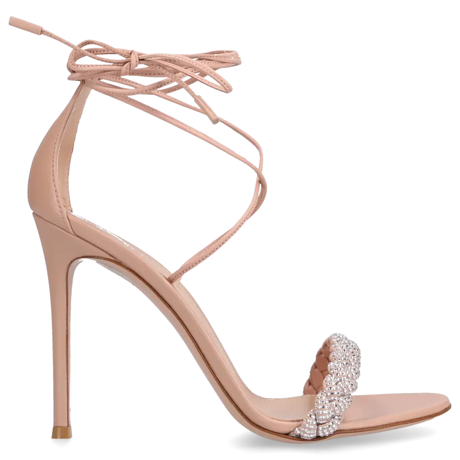 Gianvito Rossi - Sandalen CRYSTAL LEMONI 105 Kalbsleder - beige