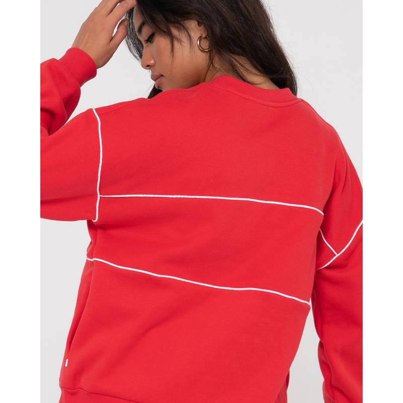 RUSTY LINE OVERSIZE CREW FLEECE Rundhalspullover Damen
