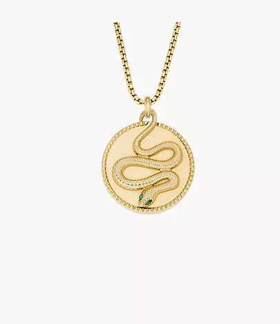 Fossil Kette Lunar New Year Anhänger Edelstahl goldfarben