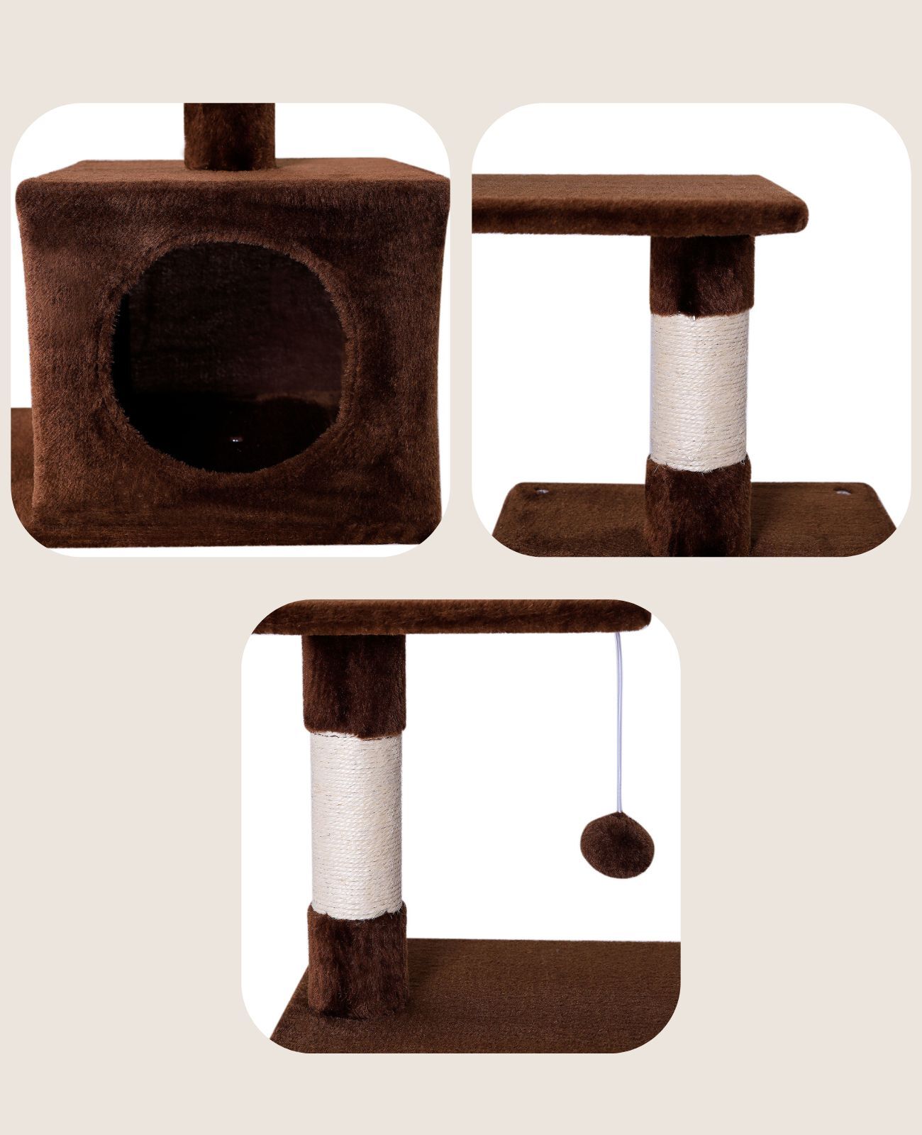 Lionto Kratzbäume Lionto Kratzbaum Höhe 85 cm braun