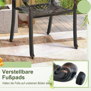 COSTWAY Gartenstuhl 2er Set Stapelstühle, mit Armlehnen