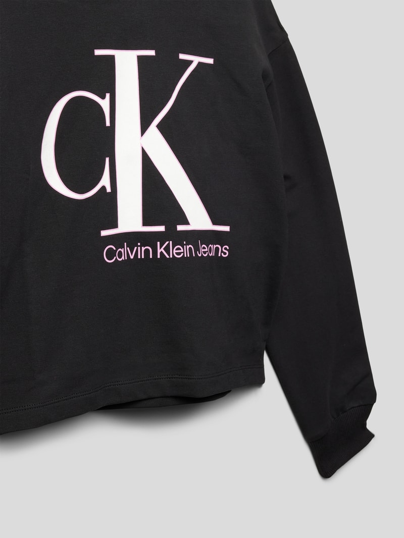 Hoodie mit Label-Print Modell 'REVEAL' in black