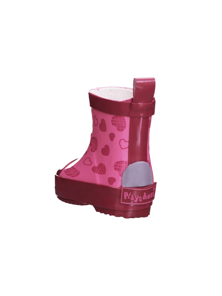 Playshoes Gummistiefel Halbschaft Herzchen in Pink günstig kaufen