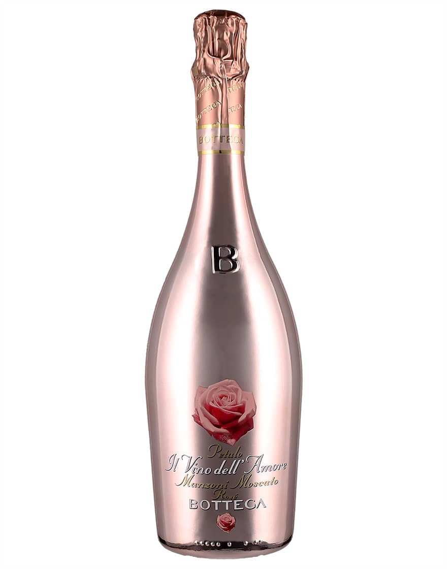 Vino Spumante di Qualità del tipo Aromatico Petalo Il Vino dell'Amore Manzoni Moscato Rosé Bottega 0,75 ℓ