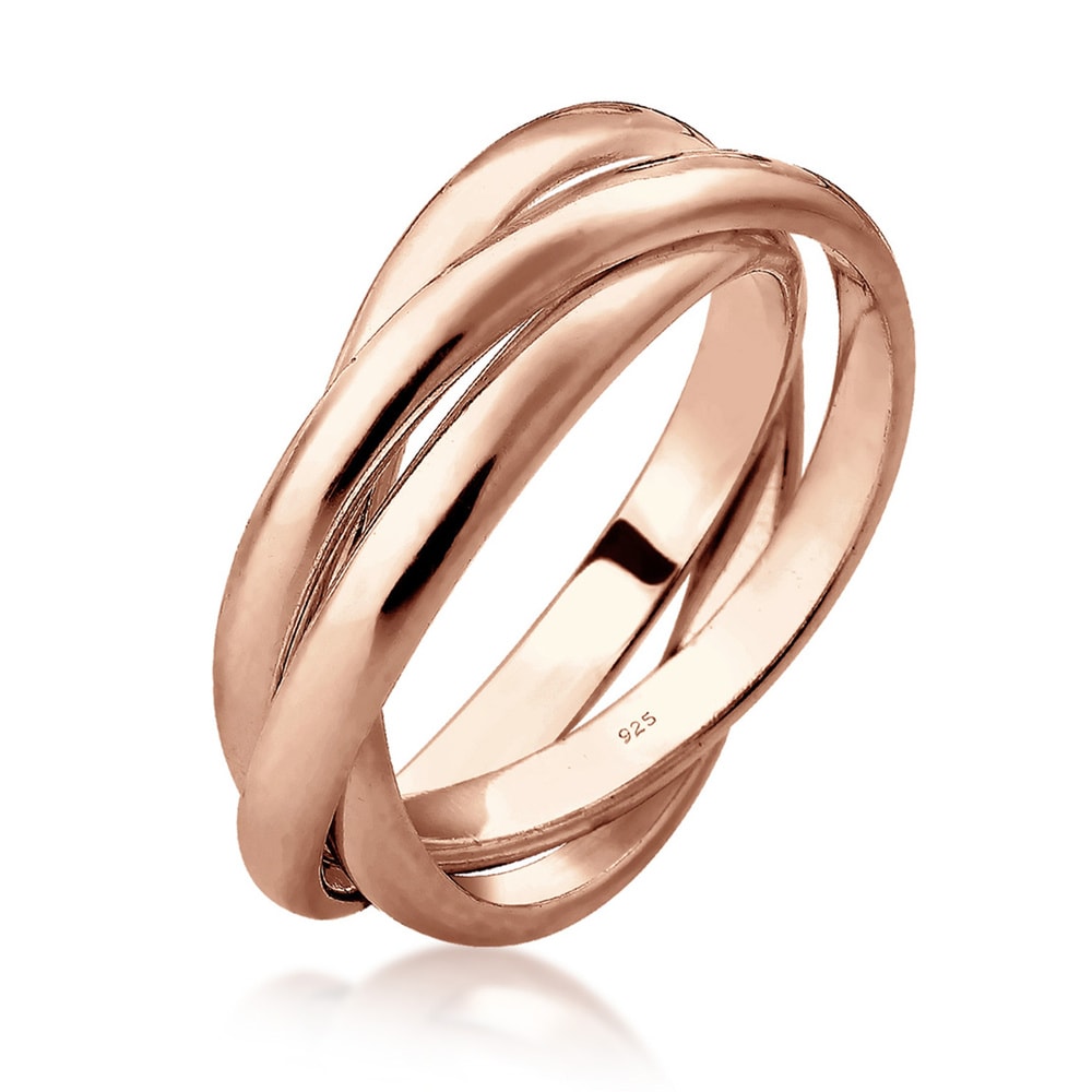 Elli Elli Bague Femmes Trio Enroulement Basique en Argent Sterling 925 Bague