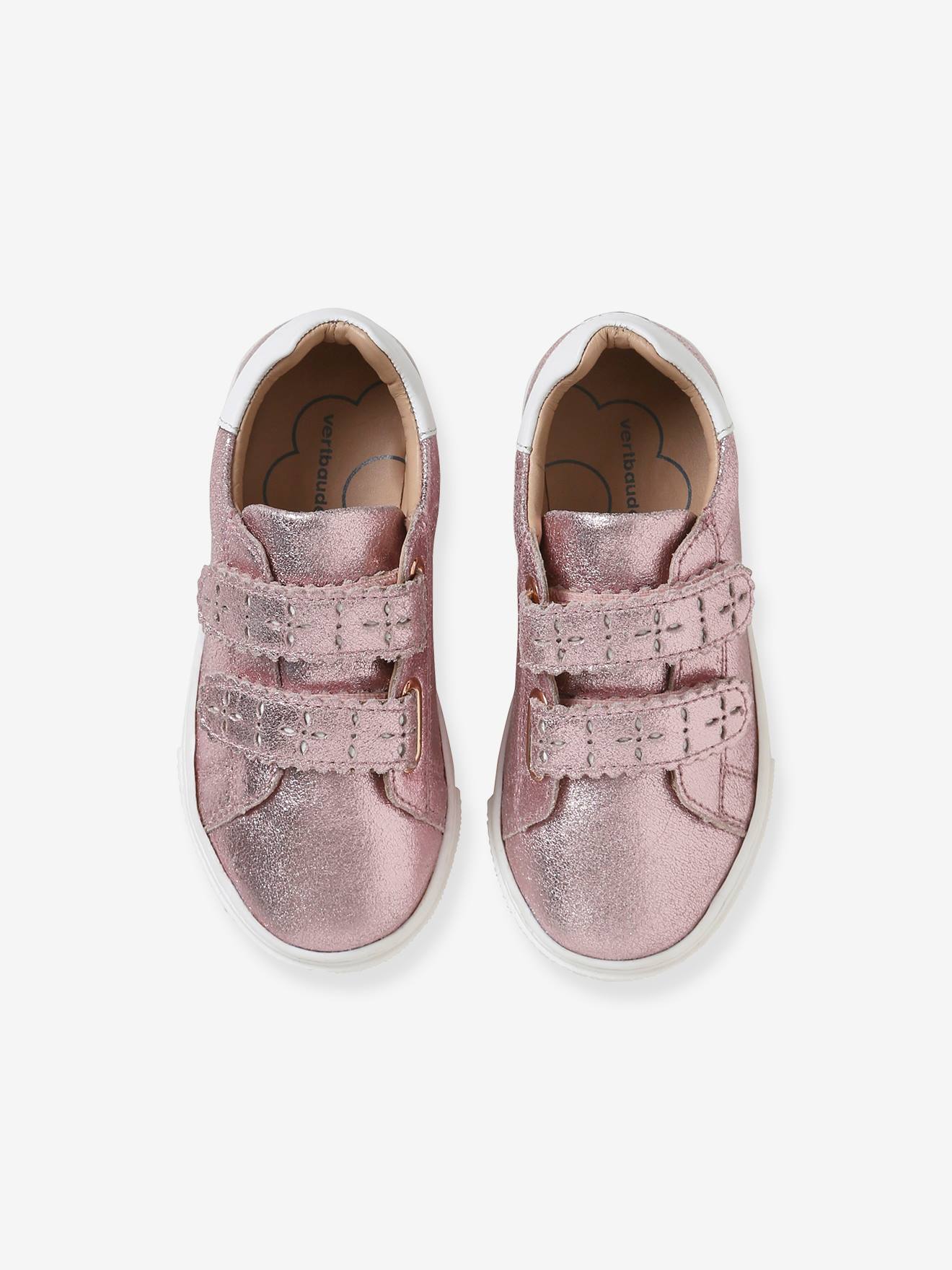 Baskets scratchées cuir fille collection maternelle bronze
