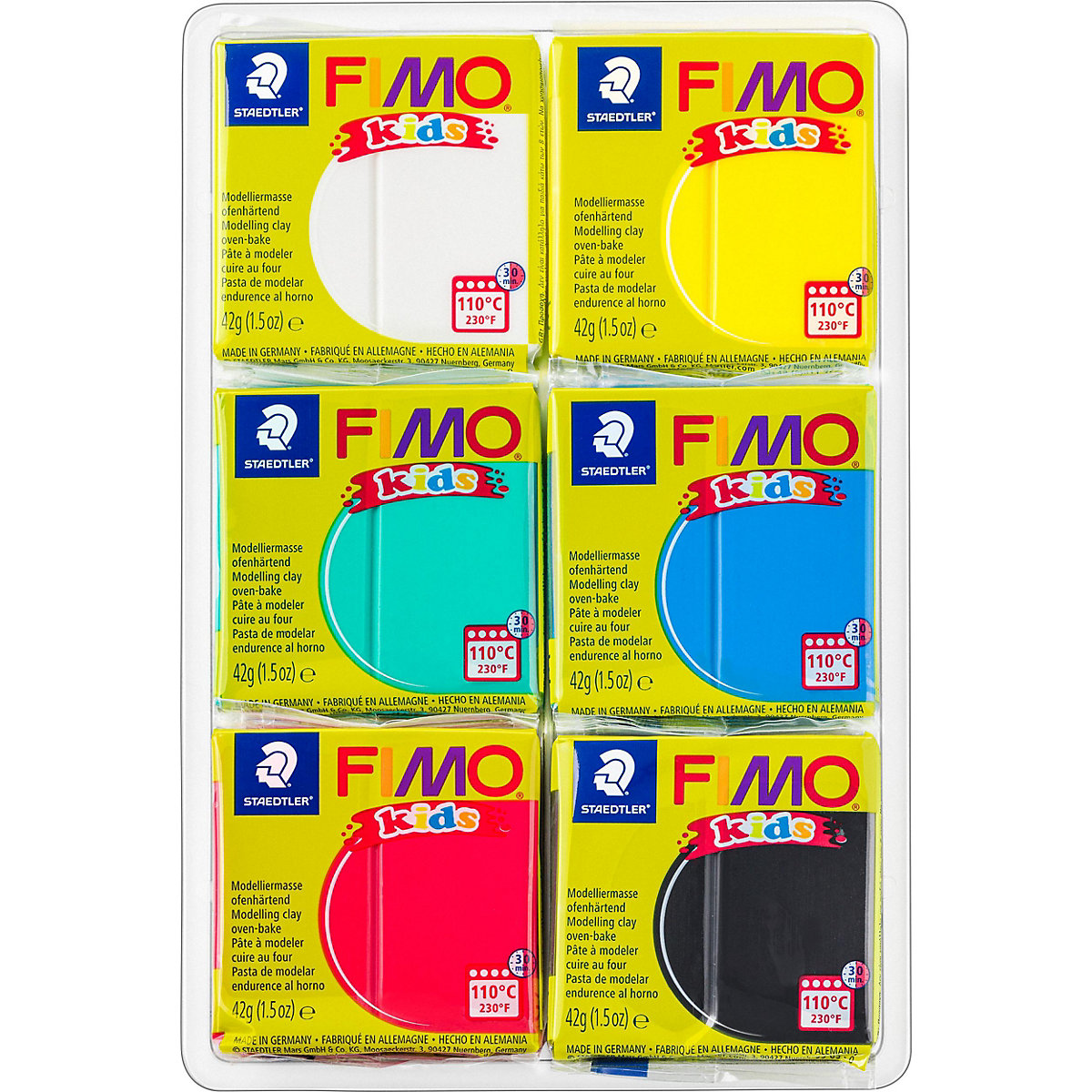 FIMO kids Materialpackung basic, 6 x 42 g