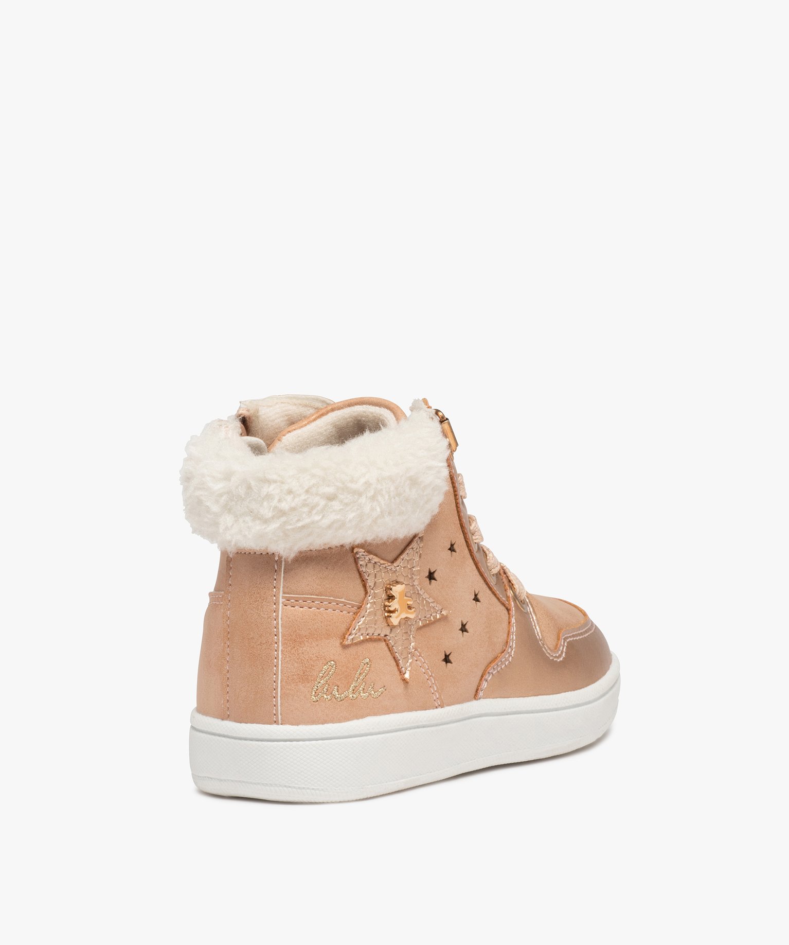 Baskets fille semi-montantes à col fourré – LuluCastagnette rose | GEMO