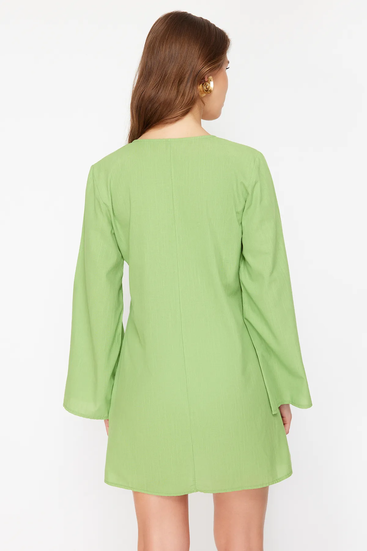 Trendyol Collection  Grünes Strandkleid aus 100 % Baumwolle mit gewebten Mini-Accessoires TBESS24EL00020