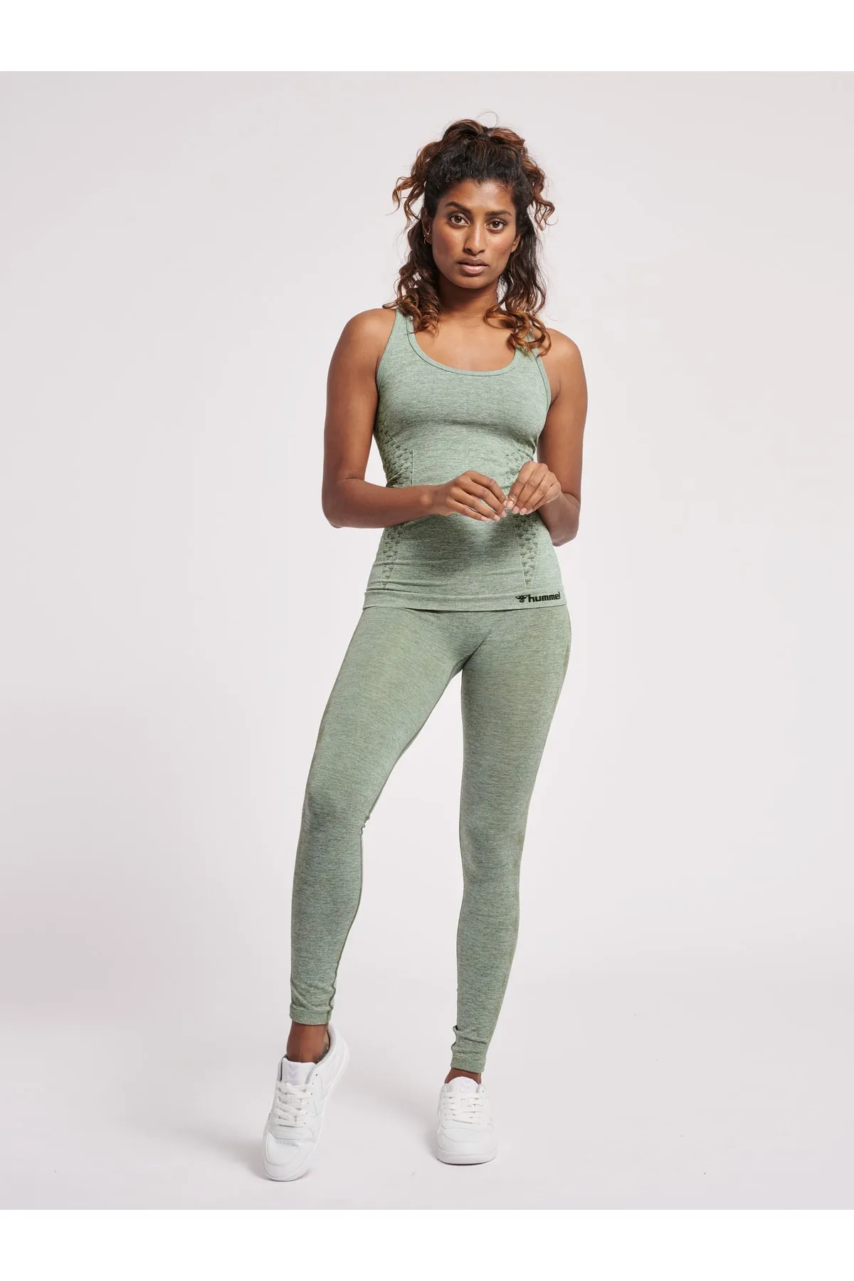hummel  Sport-Leggings - Grün - Mittlerer Bund