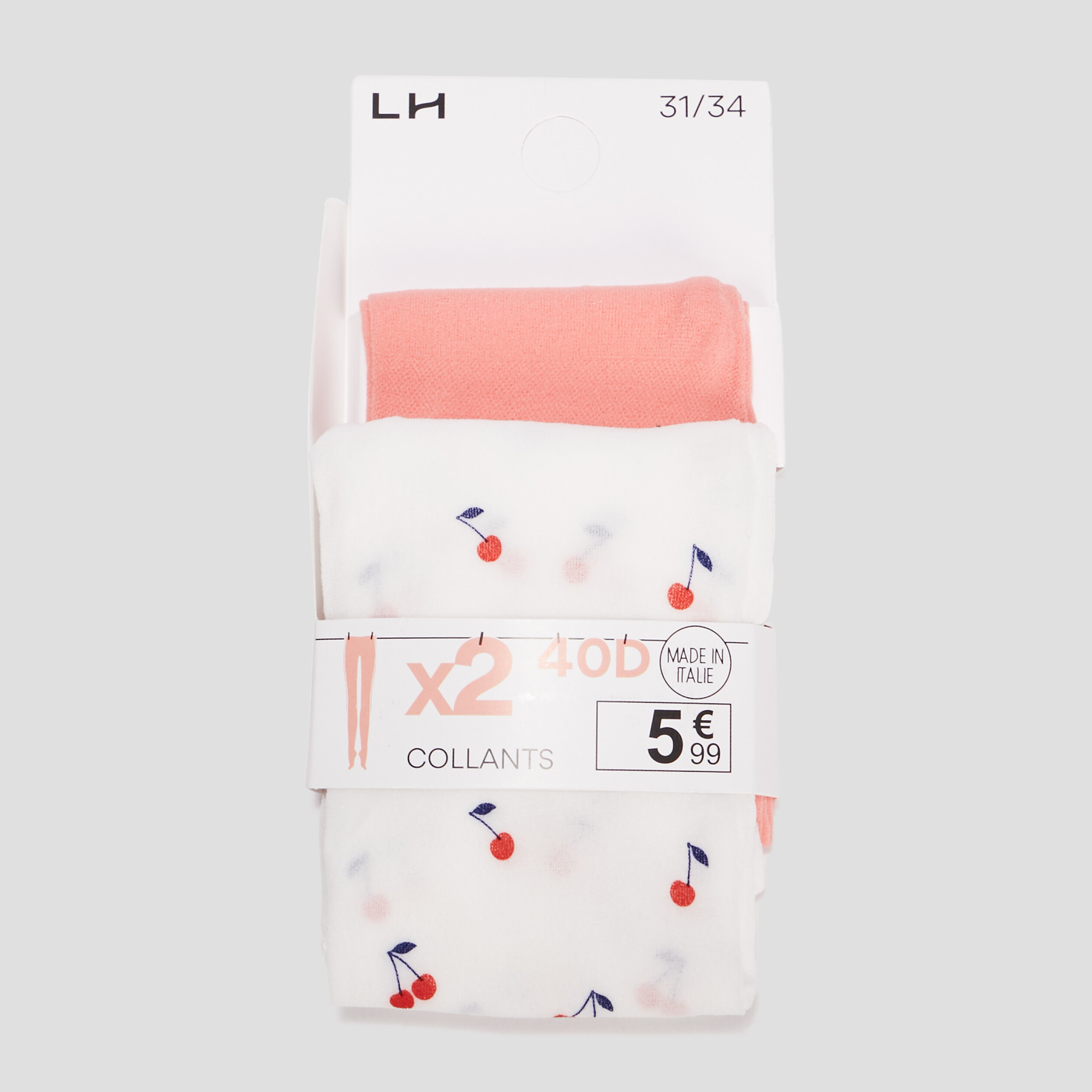 Lot 2 paires collants orange corail fille | La Halle