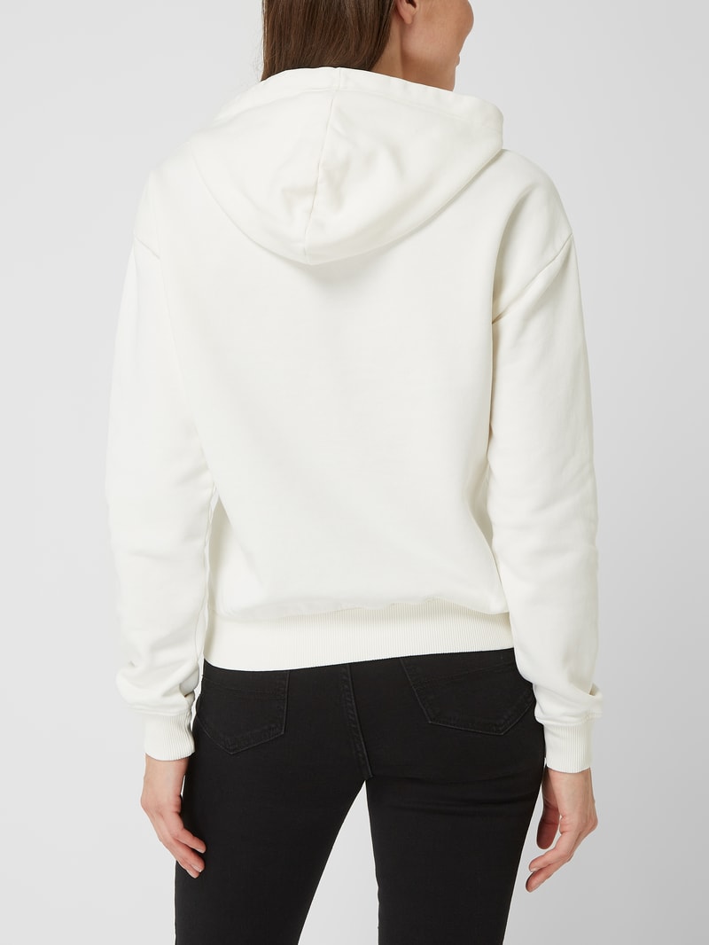 Hoodie mit Logo-Stickerei Modell 'Bischkek' in ecru