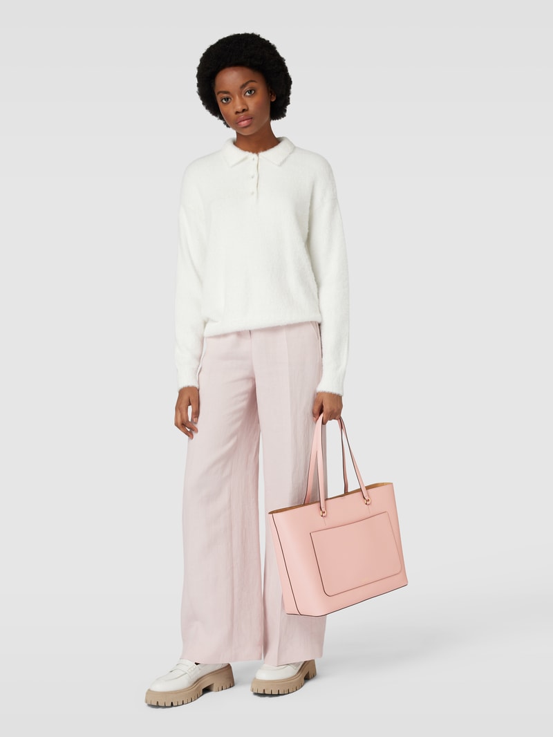 Tote Bag mit Label-Detail Modell 'KARLY' in rosé