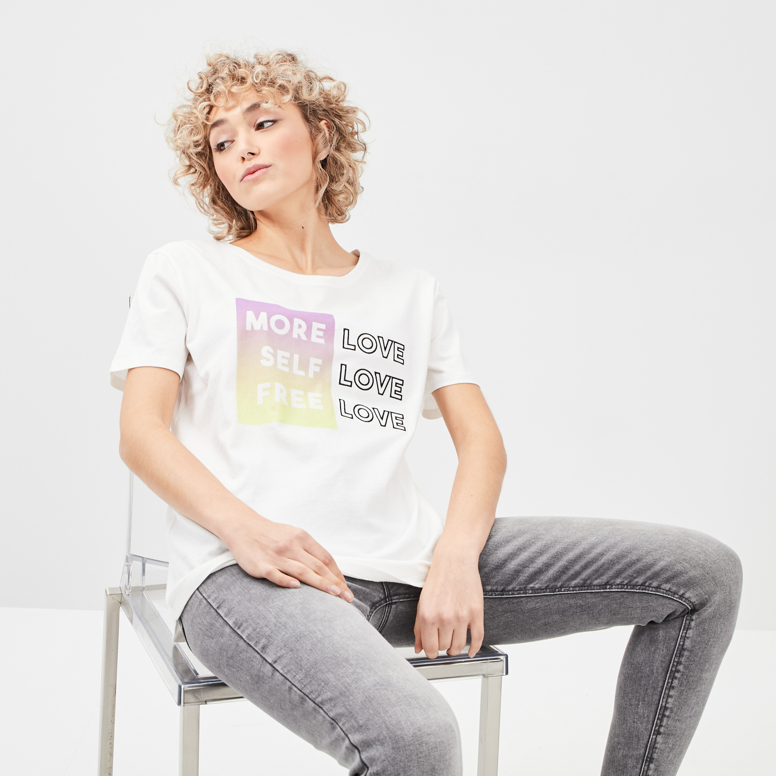 T-shirt Liberto blanc femme | La Halle