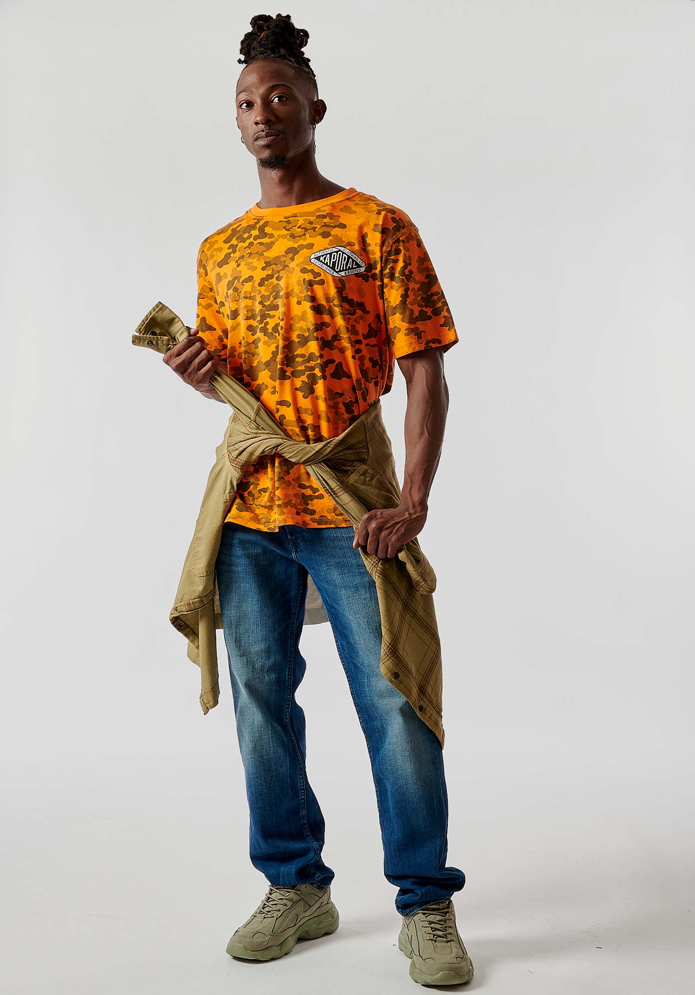 RAMON  T-shirt orange camouflage Homme 100% coton