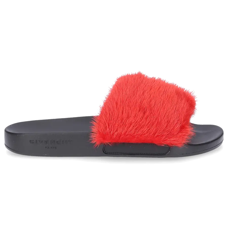 Givenchy - Pantoletten PARIS Kautschuk Nerz - rot