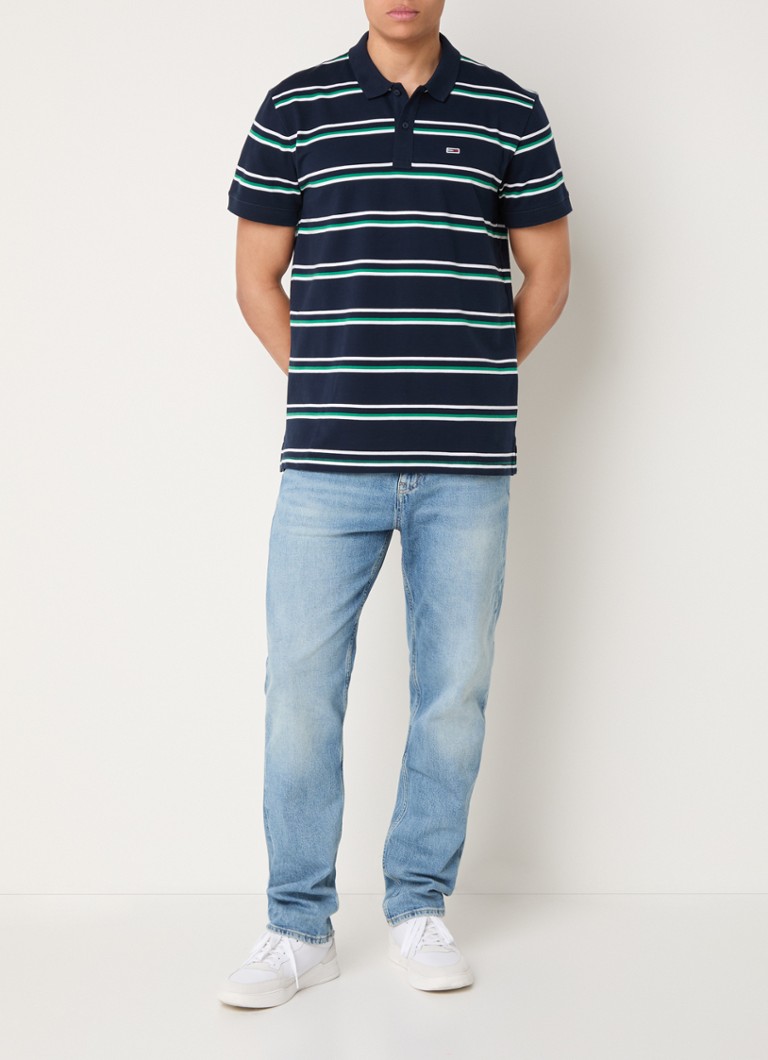 Polo Tommy Hilfiger Essential de corte regular com estampa listrada e logotipo.