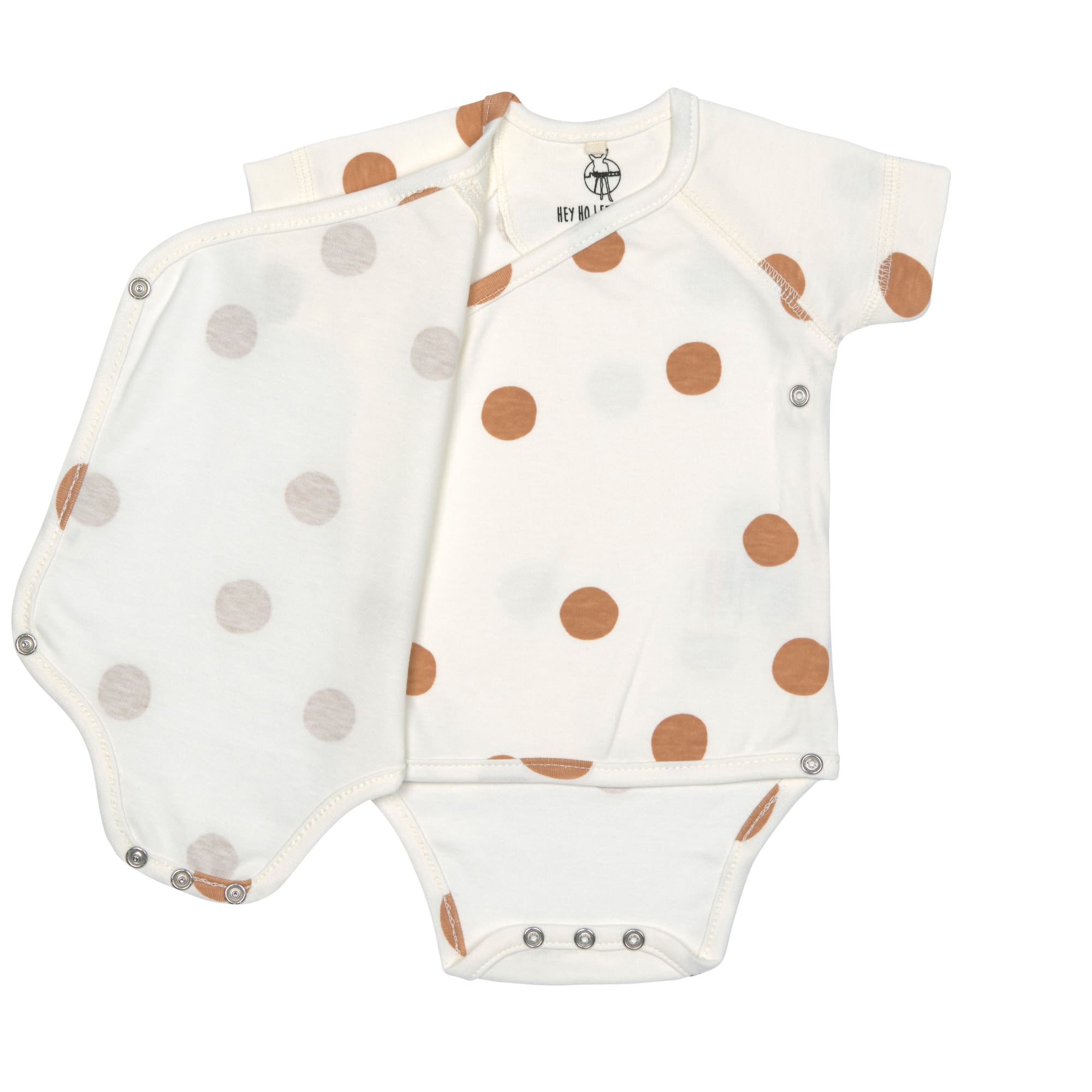 Baby Wickelbody kurzarm - Bio Baumwolle, Punkte, Weiß