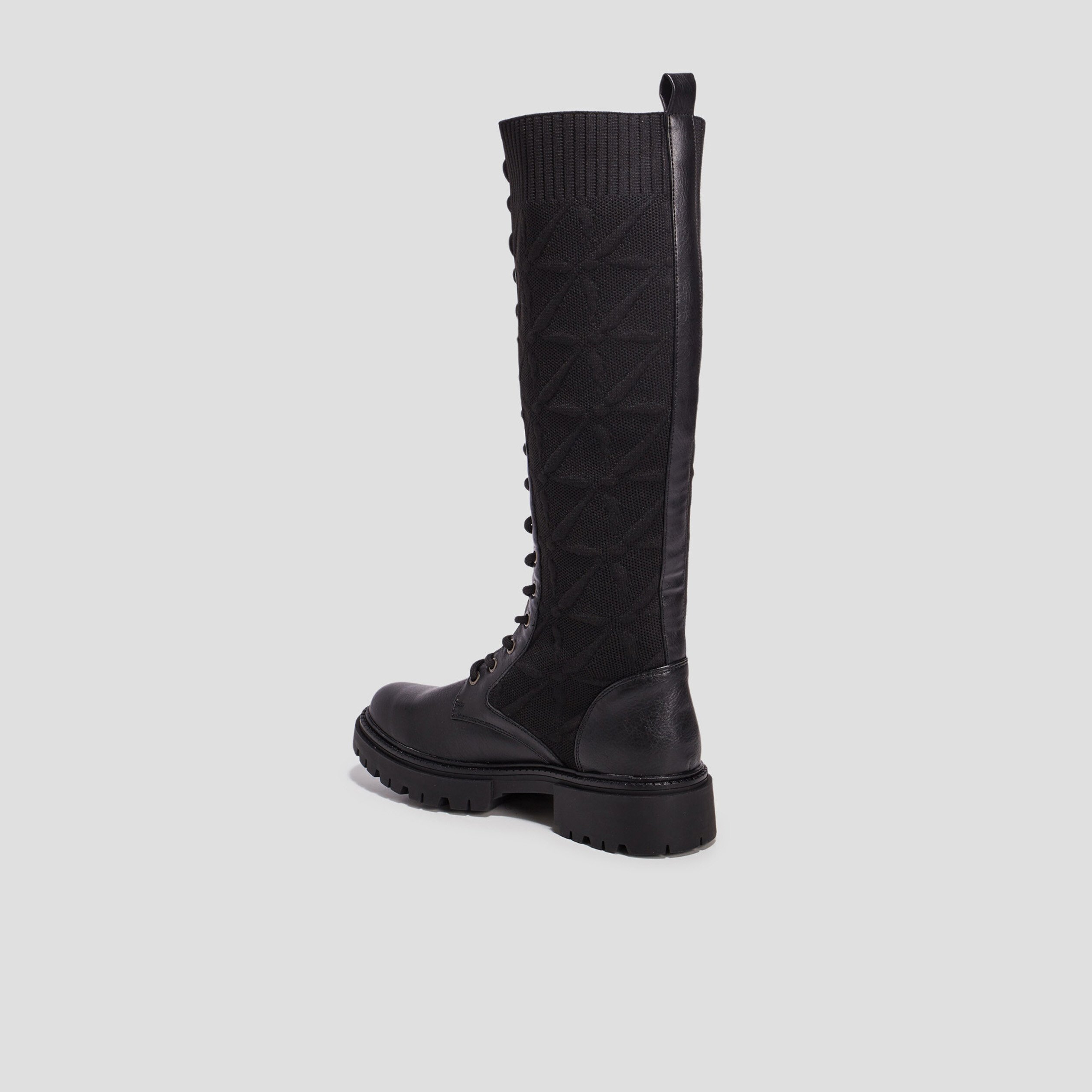 Bottes bi-matière à lacets noir femme | La Halle