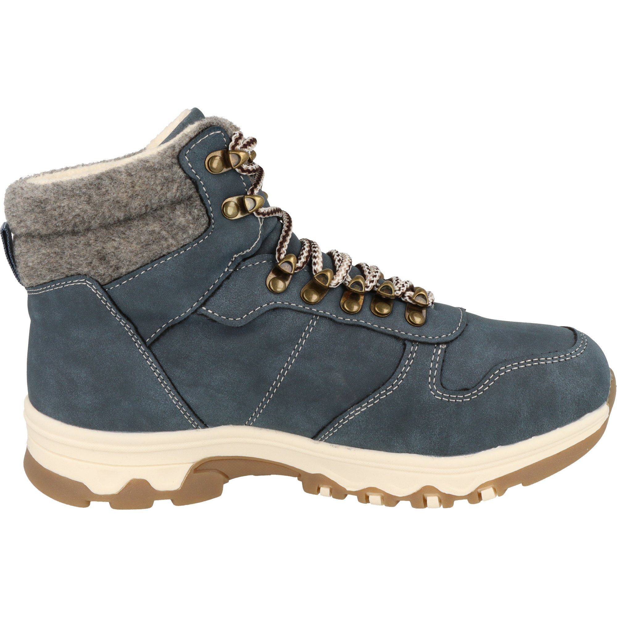 Jane Klain Damen Schuhe Tex Trekking Wanderstiefel 252-800 gefüttert Navy Trekkingschuh