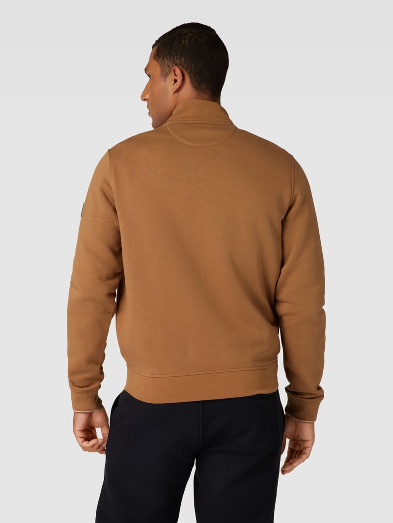 Sweatjacke mit Stehkragen in beige
