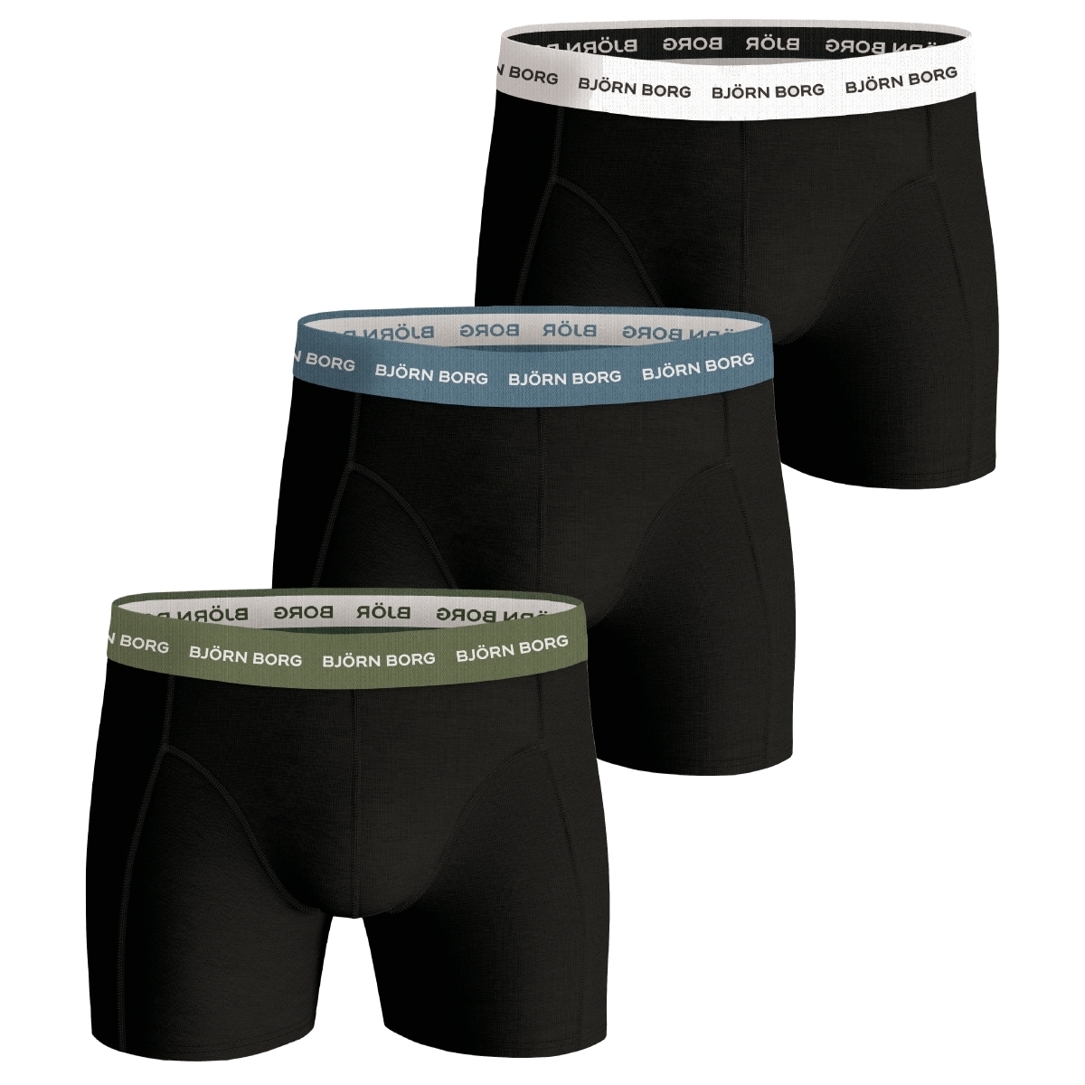 Björn Borg Solids Sammy 3er Pack Boxershorts schwarz