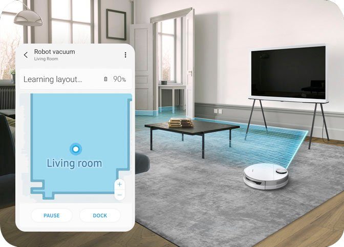 Samsung Saugroboter Jet Bot+ VR30T85513W/WA, 60 W, beutellos, mit Clean Station und LiDAR Sensor