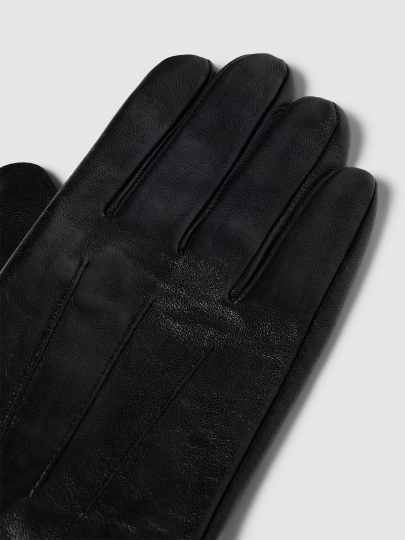 Handschuhe aus Schafsleder mit Ziernähten Modell 'Klassik touch' in schwarz