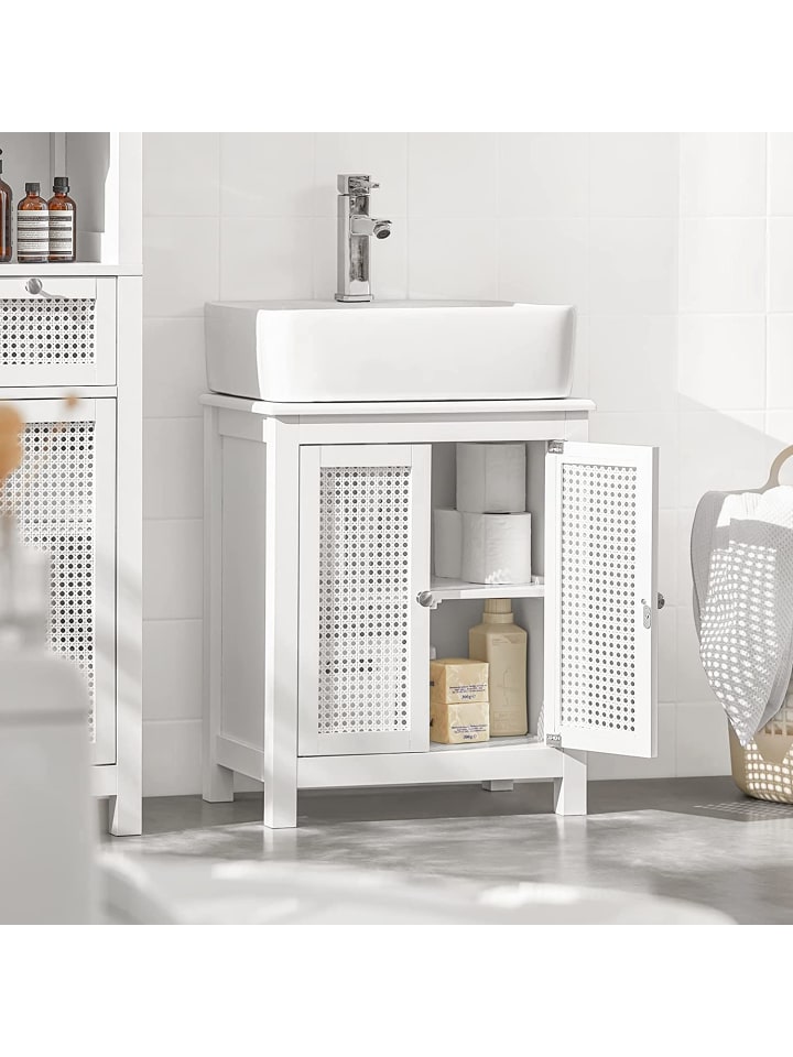 SoBuy Waschbeckenunterschrank in Weiß - (B)50 x (H)60 x (T)33cm günstig kaufen onesize