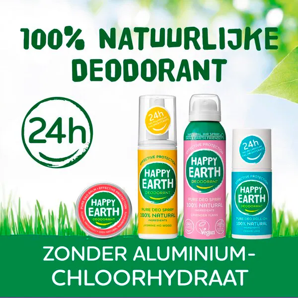 Happy Earth Bergamot Cedarwood Deodorant Roller 75ml