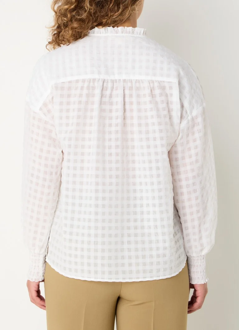 Phase Eight  Tara semi-transparante blouse met ruitdessin