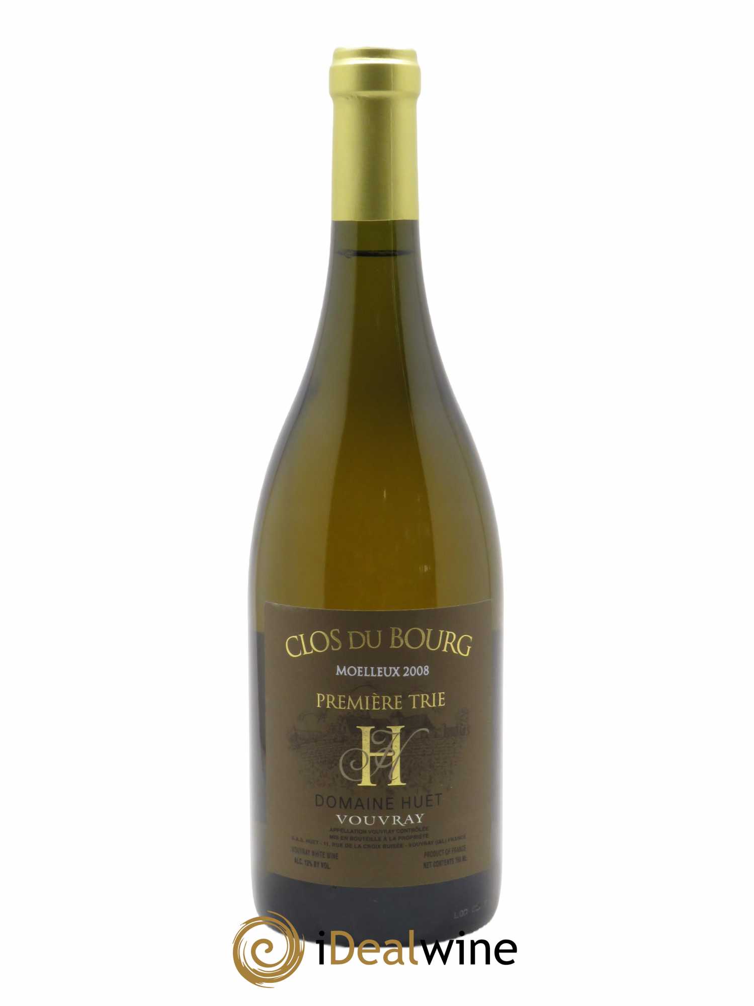 Vouvray Clos du Bourg Moelleux 1ère trie Domaine Huet  2008 - Lot de 1 Bouteille