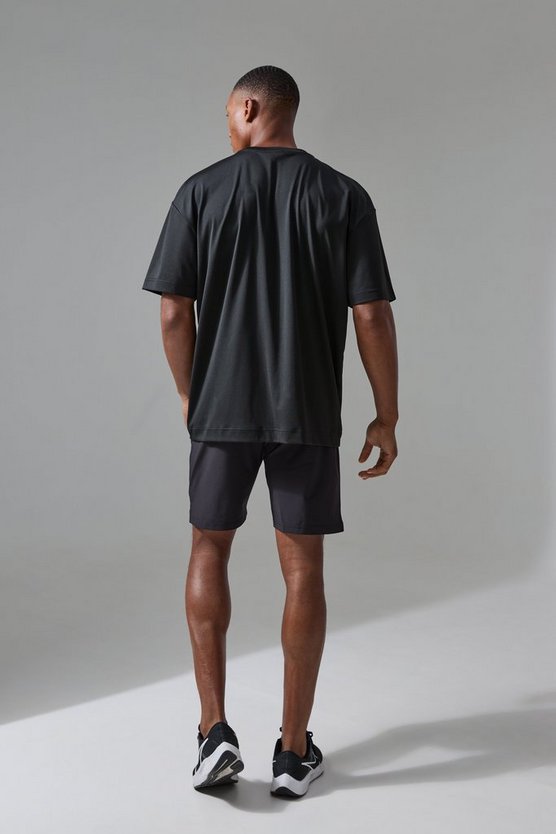 Perforiertes Oversize T-Shirt mit Active Training Dept Print