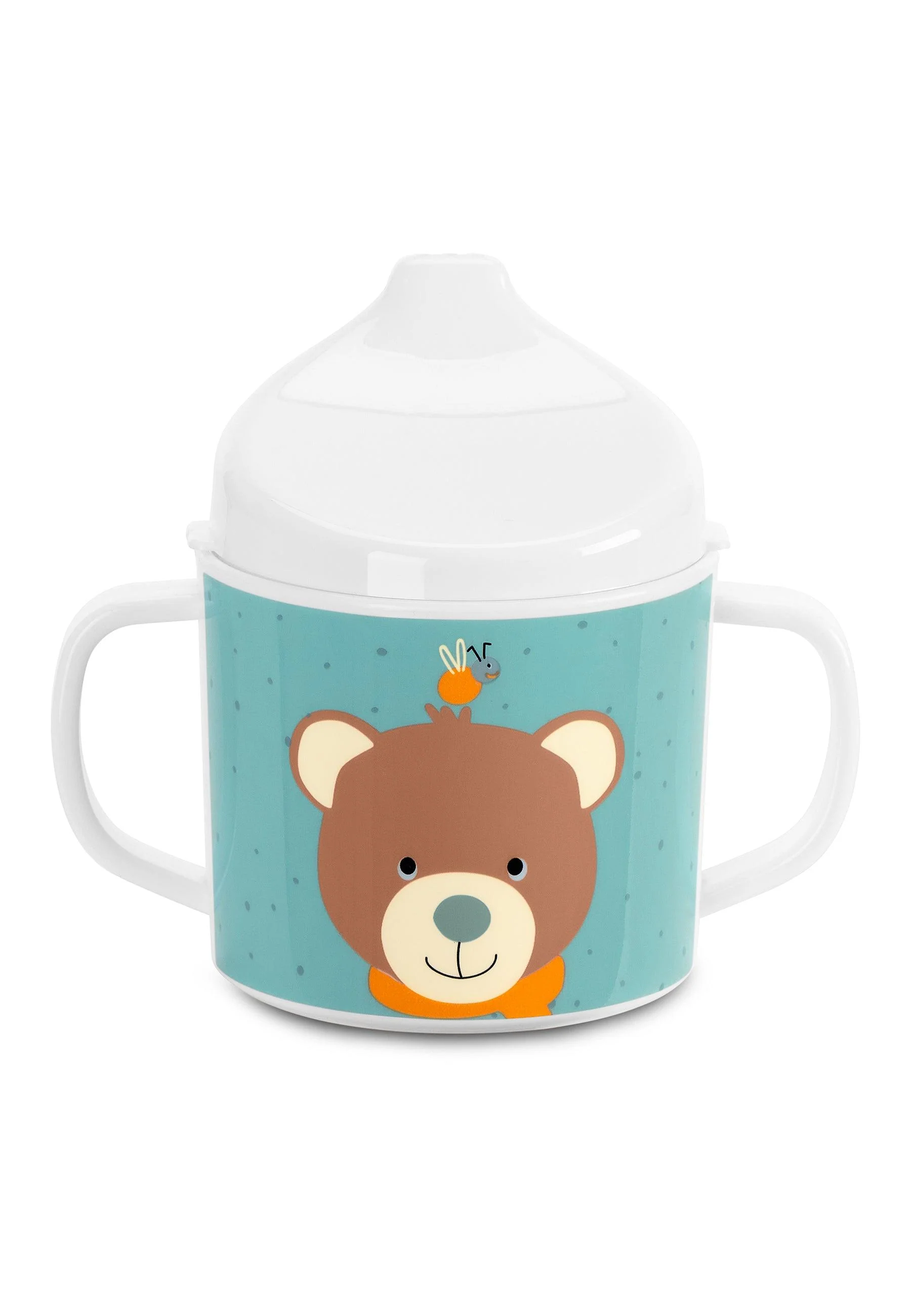 Henkeltasse Bär Ben in Grün mit Trinkaufsatz
