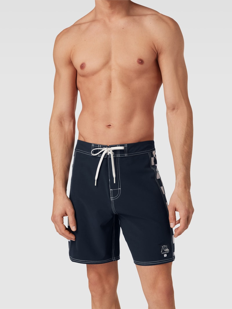 Badehose mit Label-Detail Modell 'ORIGINAL ARCH' in schwarz