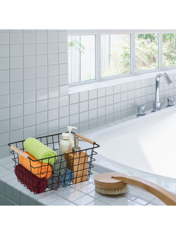 relaxdays 3 x Drahtkorb in Schwarz - (B)31x (H)16 x (T)21 cm günstig kaufen onesize