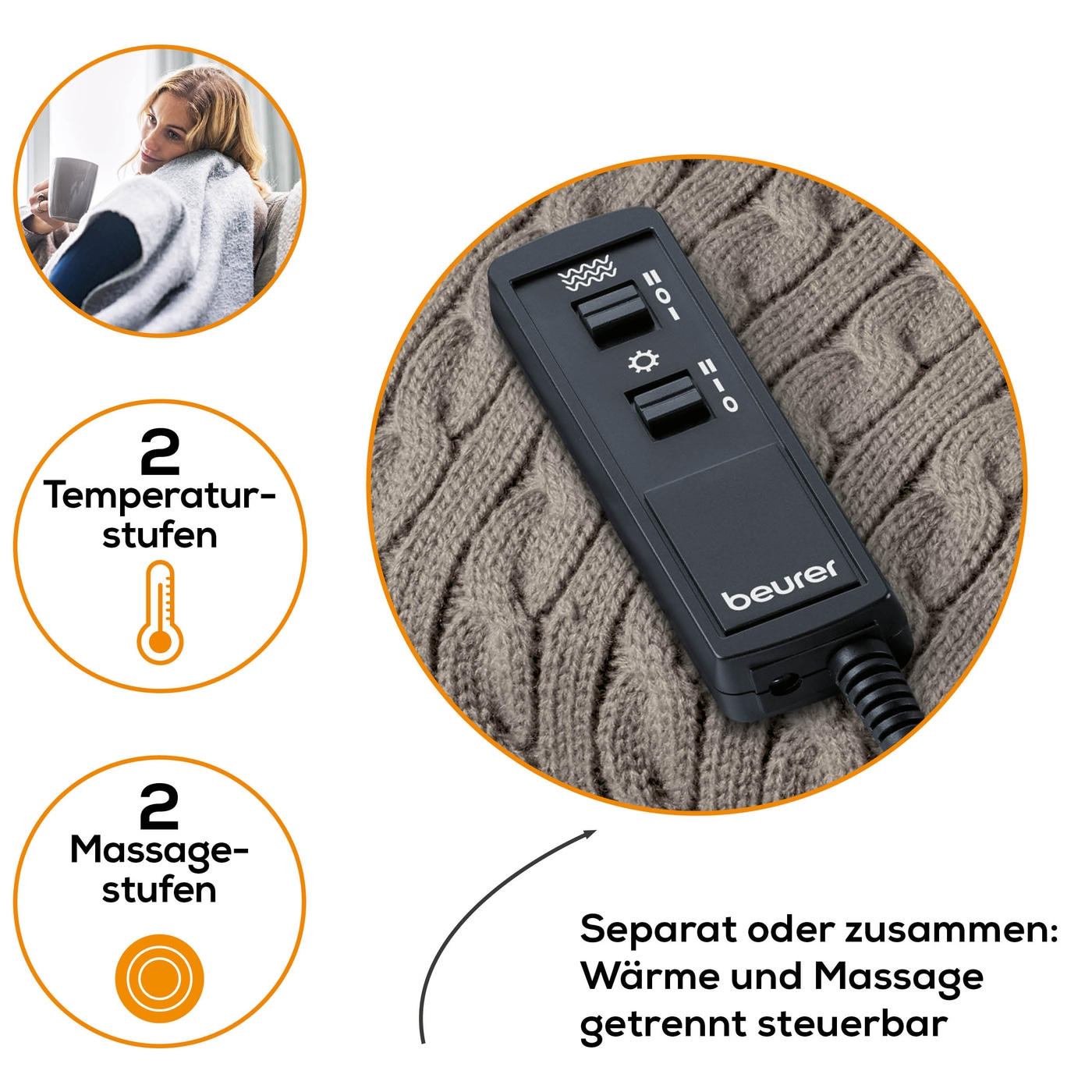 Beurer Massage-Fußwärmer - FWM 45-Fußheizung mit Massagefunktion - 2 Massage- & Wärmestufen