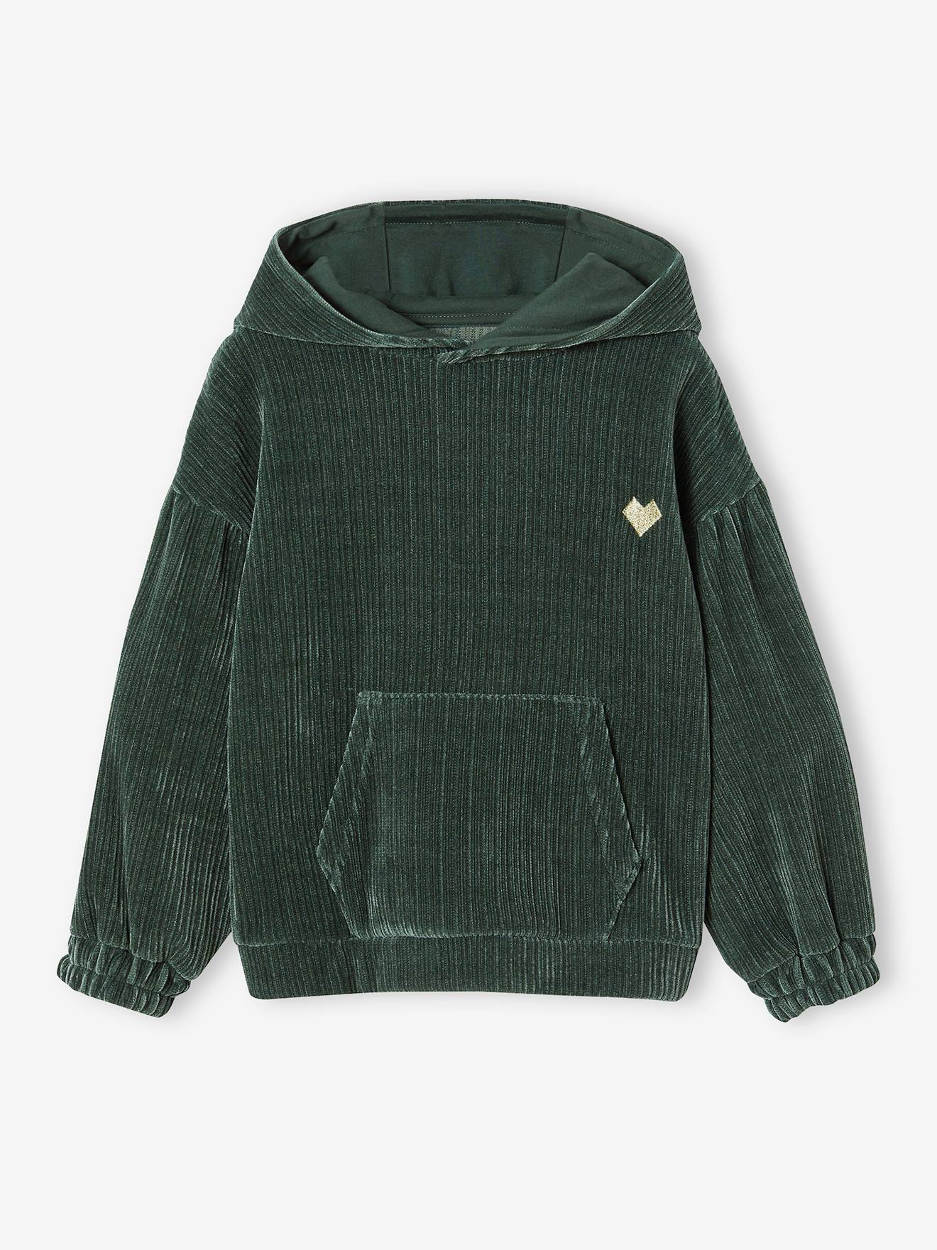 Sweat sport velours fille vert