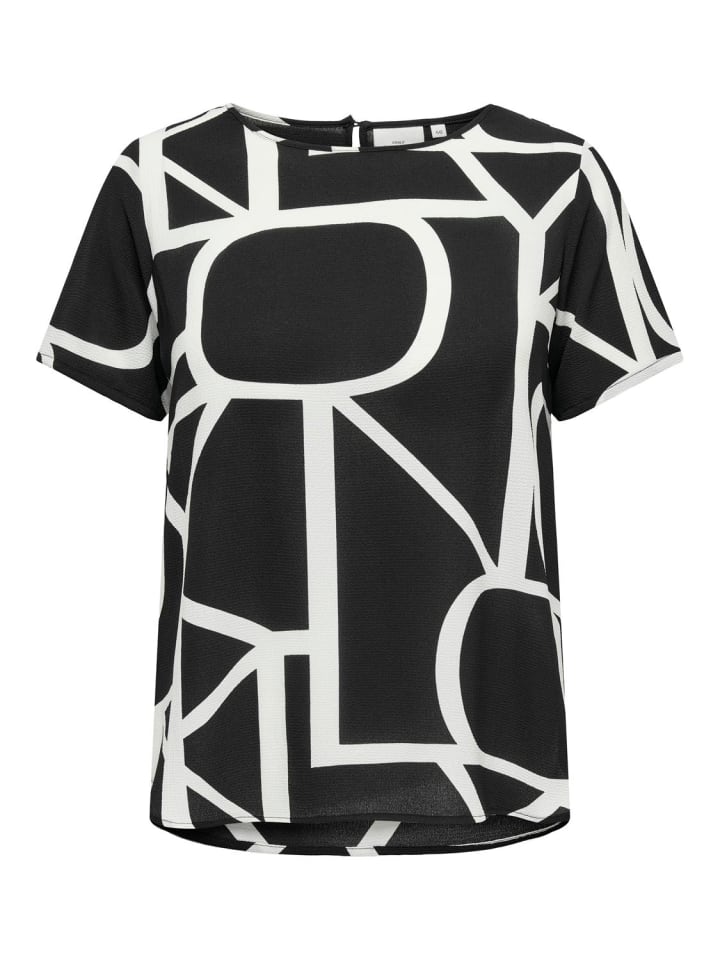 ONLY Carmakoma Design Bluse Plus Size Curvy Shirt Übergröße in Schwarz-5 günstig kaufen
